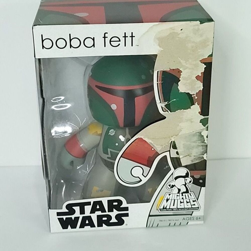 Star Wars Mighty Muggs Boba Fett Figure Rocketpack Damaged Box